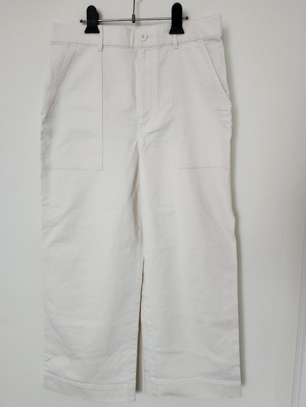 Club Monaco Denim White Wide Leg Utility pants Size 10